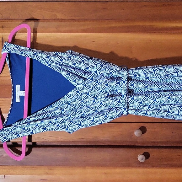 Blue and white midi dress - Picture 1 of 2